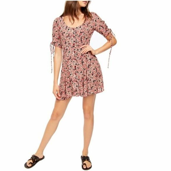 NEW $128 Free People Laced Up Mini Dress Large - Picture 4 of 16